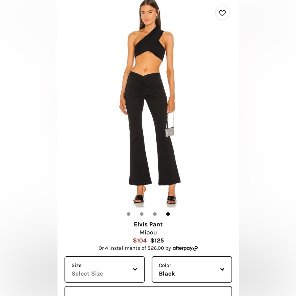 Miaou Elvis black pant, size Small